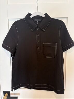 rag & bone black collared shirt